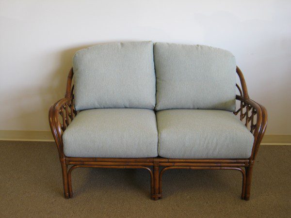 Custom Deep Seating Rattan or Wicker Loveseat Cushions - Image 2