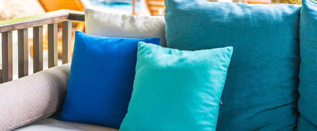 Comfortable pillow on sofa decoration outdoor patio