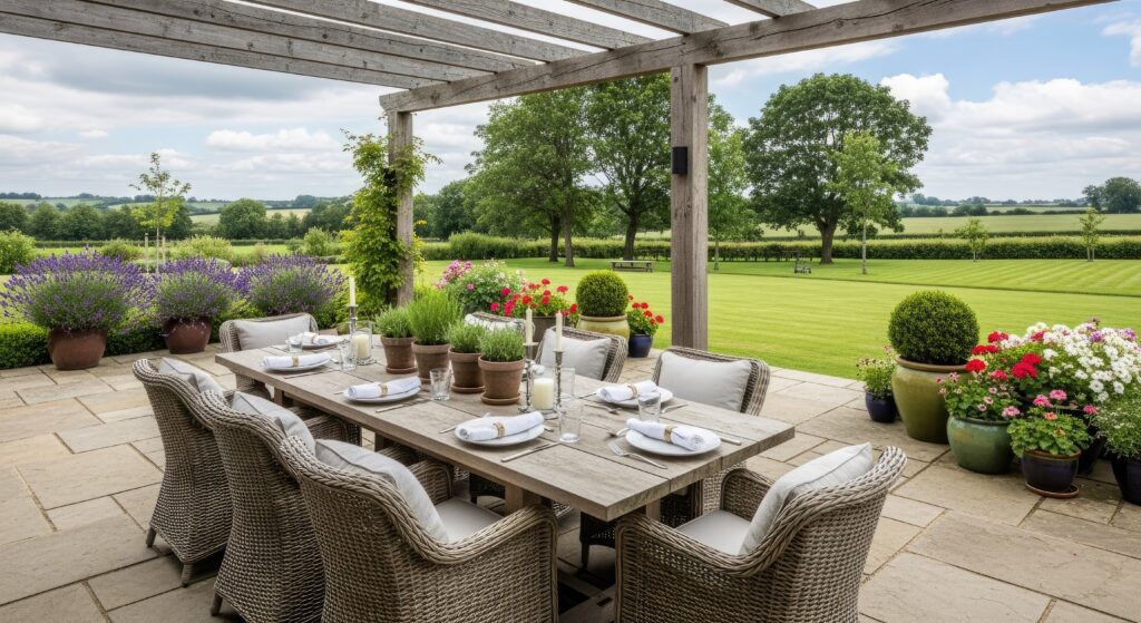 An outdoor dining set.